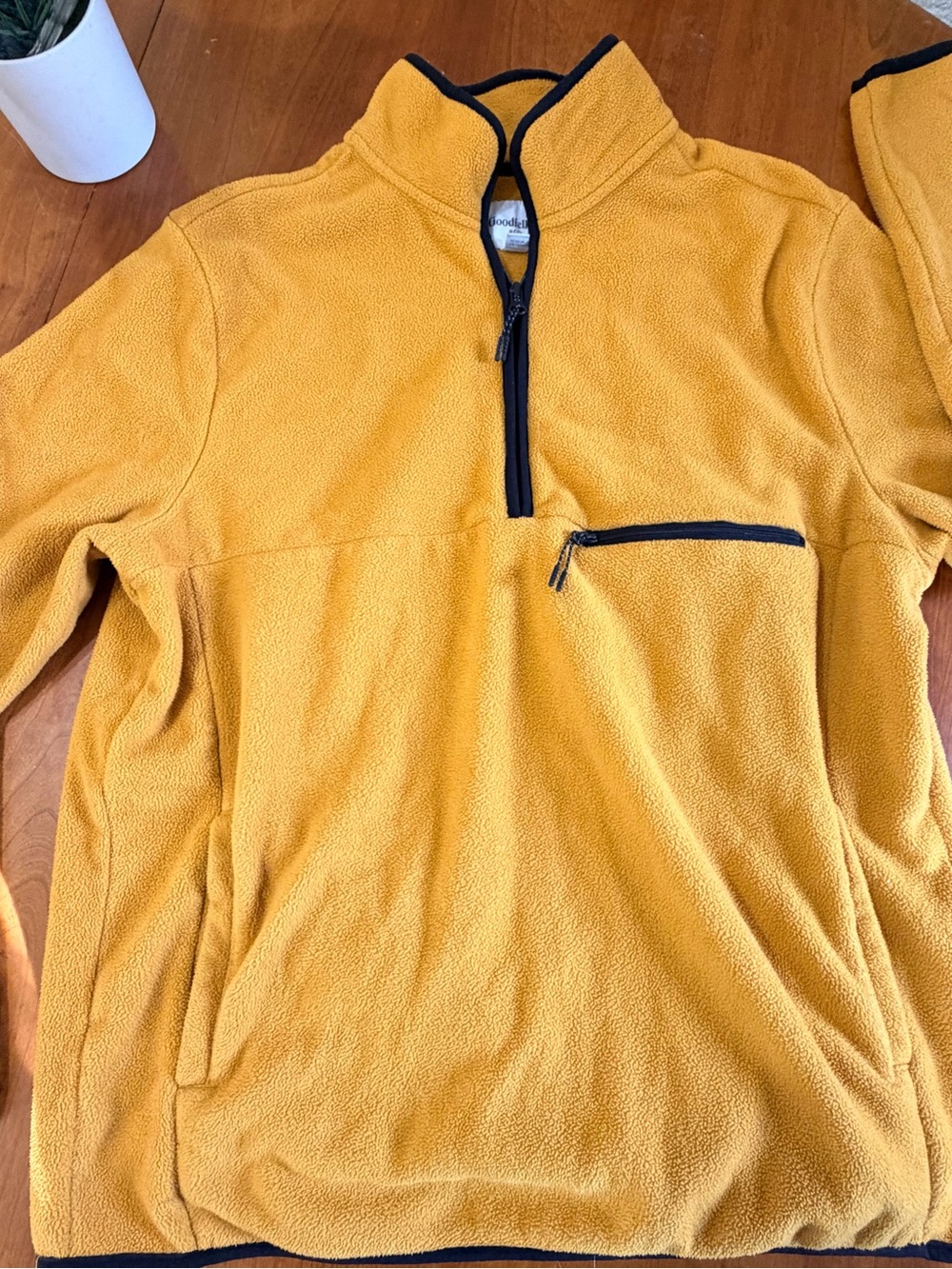 Goodfellow & Co Mustard Yellow Quarter-Zip Fleece Pullover
